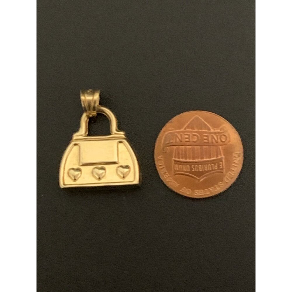 18K Gold Pendant Bag 2.15 grams with Defects Scratches - Picture 8 of 12